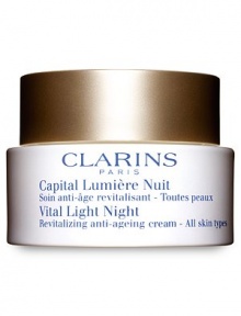 Erase the Years with age-defying luminosity. Revive skin luminosity and diminish visible signs of time on your skin. The essential partner to Vital Light Day, the anti-aging night cream helps boost micro circulation to ensure that you wake to a healthy-looking and revitalized complexion. 1.7 oz. 