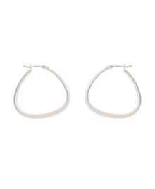 Traditional hoops with an up-to-date twist. Kenneth Cole New York earrings feature a modern pear-shaped hoop in silver tone mixed metal. Approximate diameter: 1 inch.