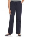 Relax in Karen Scott's lounge pants. Priced low and high in comfort, these breezy basics never go out of style!