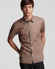 Dotted lines lend signature edge to this slim fit shirt from MARC BY MARC JACOBS.