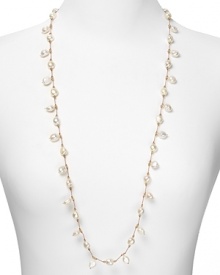 Margo Morrison's freshwater pearl necklace is a delicate detail. Drape these floating gems over a simple tee-shirt or to femme-up your evening portfolio.