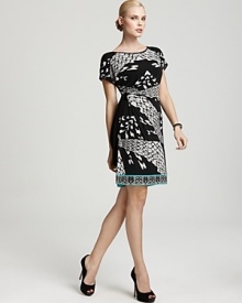 Calvin Klein Printed Tuck Dress