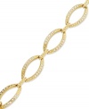 Stay well-connected with this link bracelet from Charter Club. Crafted from gold-tone mixed metal with glass stones adding luster, the bracelet is a stylish choice for any affair. Approximate length: 7 inches.