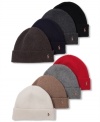 Polo Ralph Lauren does it again. The twists on tradition this time? A reinterpretation of the classic sailor's watch cap in a luxurious merino wool knit in an array of distinctly non-nautical colors.