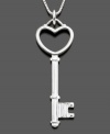 Unlock love's secrets with this pretty sterling silver key pendant by Giani Bernini. Approximate length: 24 inches. Approximate drop: 2-1/4 inches.