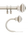 A truly contemporary design, the Hudson window drapery rod pairs a square-cut finial design with a soft nickel finish that lends itself to many modern style decors. Coordinates with the Hudson window hardware collection from Peri.