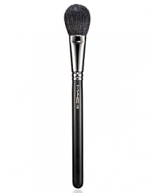 Tapered for shading and highlighting cheeks and face with blush. The bristles on this brush are soft and form a full, rounded shape. M.A.C professional brushes are hand-sculpted and assembled using the finest quality materials. They feature birch, linden and ramin wood handles, nickel-plated brass ferrules.