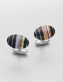 Add a pop of color to dress shirt with this enamel accented striped style. Enamel90% copper/10% zinc½ X ¾Imported