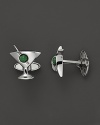 Proclaim your love for the classic martini with Dolan & Bullock's jade and 14K. gold accented sterling silver cufflinks. From the Stone Accent Collection.