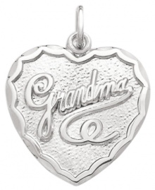 The perfect gift for a beloved grandmother. Show her how much you care with this sweet heart-shaped Grandma charm from Rembrandt. Set in sterling silver. Approximate drop: 1 inch.