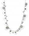 Going around in circles takes on a fashionable new meaning, thanks to Style&co.'s paillette sandblast necklace with beaded embellishments. Made in silver tone mixed metal. Approximate length: 36 inches.