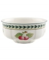 French Garden accessory pieces complement-and complete-the mix-and-match dinnerware and dishes from Villeroy & Boch. In Fleurence, with a pale yellow center and summer fruits around the rim.