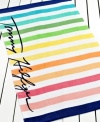 Catch some rays under the sun with the Bella Stripe beach towel at your side to keep your warm and dry after a refreshing swim. Features a stripe design in a rainbow of hues and the Tommy Hilfiger signature.