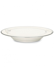 Fluid platinum scrolls glide freely throughout this beautiful fine china from Noritake. Easy to match with any decor, the fresh and elegant Platinum Wave collection of dinnerware and dishes is a timeless look for fine dining or luxurious everyday meals.