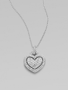 EXCLUSIVELY AT SAKS. A double sided heart pendant set in a crystal pavé.Crystal Rhodium plated Length, about 16 with 2 extender Lobster clasp closure Imported 