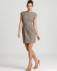 Make a modern statement in the boardroom when you work this Pippa dress touting an exposed zipper at one shoulder and pleating at the other. Pockets keep must-haves within reach and complete the look with cool.