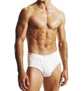 Calvin Klein Men's 3-Pack Briefs. Keyhole opening with logo waistband. Contains 3 briefs per pack.