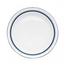 Tasteful and tailored blue banded dinnerware inspired by the unique Copenhagen neighborhood of Christianshaven from Dansk. Bread and Butter plate is 7.25 in diameter.