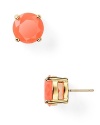 A classic design takes a modern twist. kate spade new york's elegant studs charm with off-beat fluorescent stones.