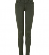 Set the foundations for cool daytime looks with Seven for all Mankinds figure-hugging Second Skin jean leggings - Classic five-pocket style, button closure, zip fly, signature embroidered back pockets - Mid-rise, extra form-fitting - Pair with a light cashmere pullover and flats, or a printed tee and edgy moto boots