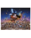 Mickey Mouse uses the skills he learned as a sorcerer's apprentice to bring together the entire Disney family. Everyone from Peter Pan and Mowgli, to Tweedledum and Cinderella are included in this magical reunion on fine canvas.