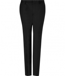 A smart pair of slim dress trousers are an essential in any wardrobe, and PS by Paul Smiths black wool-mohair pants are a modern must - Tab waist, belt loops, zip fly, slash pockets at sides, welt pockets at rear - Contemporary cut is slim, with flattering, leg-elongating crease detail - Polished and elegant, perfect for pairing with a button-down and blazer, a cashmere pullover or a t-shirt and leather jacket