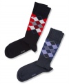 A classic pattern adds some professional polish to these dress socks from Hugo Boss.