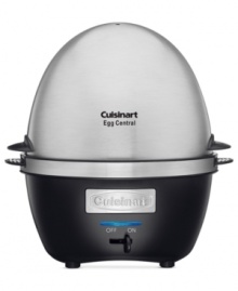 Get egged on. Cooking up to 10 hard-boiled breakfast favorites at a time, this egg cooker mans the morning shift. Add a bit of new flavor to the early hours with an included omelet tray or use this countertop essential to perfectly poach four eggs at once. 3-year warranty. Model CCEC10.