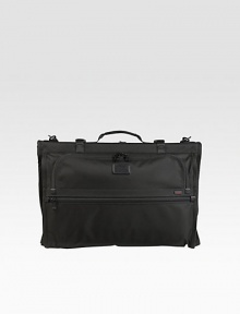 A convenient and efficient design made for light travelers holds up to two garments in a carry-on case constructed from signature ballistic nylon. Zip closure Top handle Exterior U-zip pocket for shoes, folded clothes or a travel kit Interior zip accessories pockets 15W X 22H X 4½D Imported 