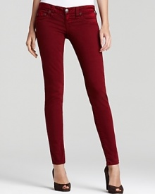 Tap into the season's favorite trend--colored denim--in these richly hued True Religion skinny jeans.