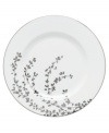 An instant classic from kate spade new york, this Gardner Street Platinum salad plate exudes contemporary elegance. Stems of platinum foliage flourish on fine white bone china, creating a stylized two-tone floral motif to freshen up your formal table.