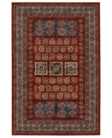 Boasting vibrant hues of burgundy, denim, mocha and rust with touches of antique cream, the Timeless Treasures area rug from Couristan sets up any space with eye-catching patternwork. Crafted of pure New Zealand wool for long-lasting strength and beauty.