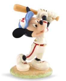 A good sport, Mickey is ready to round the bases in this glazed porcelain figurine from the Lenox Mickey Mouse and Friends collection.