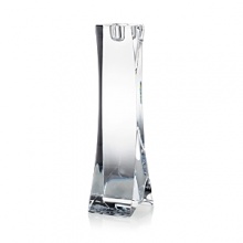 Brilliant lead crystal polished by hand for a dazzling finish lights up your table even before you add a candle to this sublime and artful holder from Rogaska.