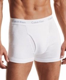 An instant classic from Calvin Klein. This two pack combines boxer-like freedom and brief-like support.