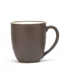 Crafted from versatile stoneware, this mug is perfect for casual dining and elegant entertaining. The deep chocolate brown color enriches any tabletop while the classic shape makes this mug a practical choice.