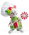 Treat someone to a sweet mouse figurine from Annalee. Dressed in a chef's hat with Christmas trim and carrying a peppermint lollipop, it'll bring endless cheer to bustling holiday kitchens.