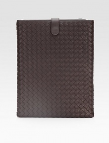 Tote your iPad® in style with this slim case crafted from rich woven leather.Snap closure Cotton lining 8W X 11H X 1D Made in Italy