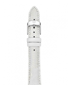 Do the white thing with this leather watch strap from Michele, accented by a stainless steel buckle. This band makes your practical piece pop.