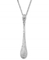 Fluid perfection. This sleek teardrop pendant shines with the addition of pave-set round-cut diamonds (1/3 ct. t.w.) set in 14k white gold. Approximate length: 18 inches. Approximate drop: 1-3/10 inches.