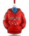 Hit it out of the park this holiday with Kurt Adler's Boston Red Sox hoodie ornament and celebrate your favorite team during both the baseball and Christmas season.