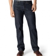 With the fit of an old favorite, this rugged straight leg jean makes a great addition to your off-the-clock rotation.