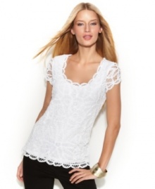 Lovely lace updates a classic tee shirt silhouette, from INC.