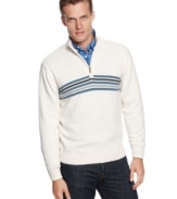 Stripes upgrade a cool-weather classic with this sweater from John Ashford.