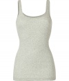 Perfect for effortless layering, this versatile tank from Vince is a must-have wardrobe staple - Scoop neck, sleeveless, slim fit, long body - Style with skinny jeans, a draped front cardigan, and embellished ballet flats