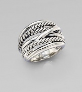 From the Crossover Collection. A sterling silver piece with a cable accented crossover design. Sterling silverImported 