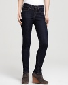 Dark wash, high rise rag & bone/JEAN skinny jeans retain timeless style while flaunting trend-forward details for a directional look to rock all year.