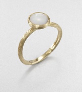 From the Jaipur Resort Collection. A delicate, brushstroke texture distinguishes the band and setting of this stunningly simple ring, topped with a disc of creamy mother-of-pearl.Mother-of-pearl18k yellow goldDiameter, about .25Made in Italy