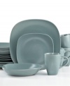 Set tables of four with the casual ease of a Gibson dinnerware set. Modern place settings in fuss-free stoneware with a solid gray-green finish are a versatile go-to every day of the week.