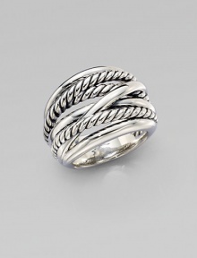 From the Crossover Collection. A sterling silver piece with a cable accented crossover design. Sterling silverImported 